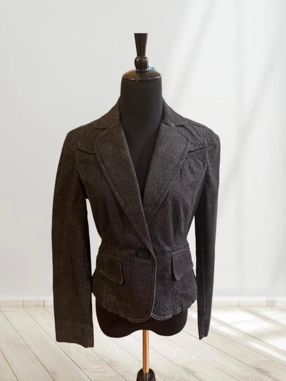 Ann Taylor LOFT Women's Tailored Black Denim Blazer